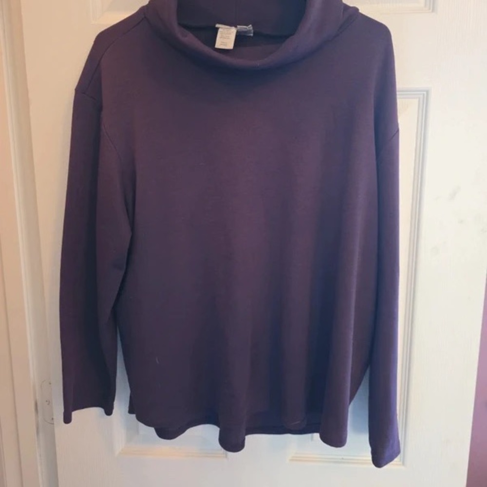 Coldwater Creek Purple Cowl Neck Sweater